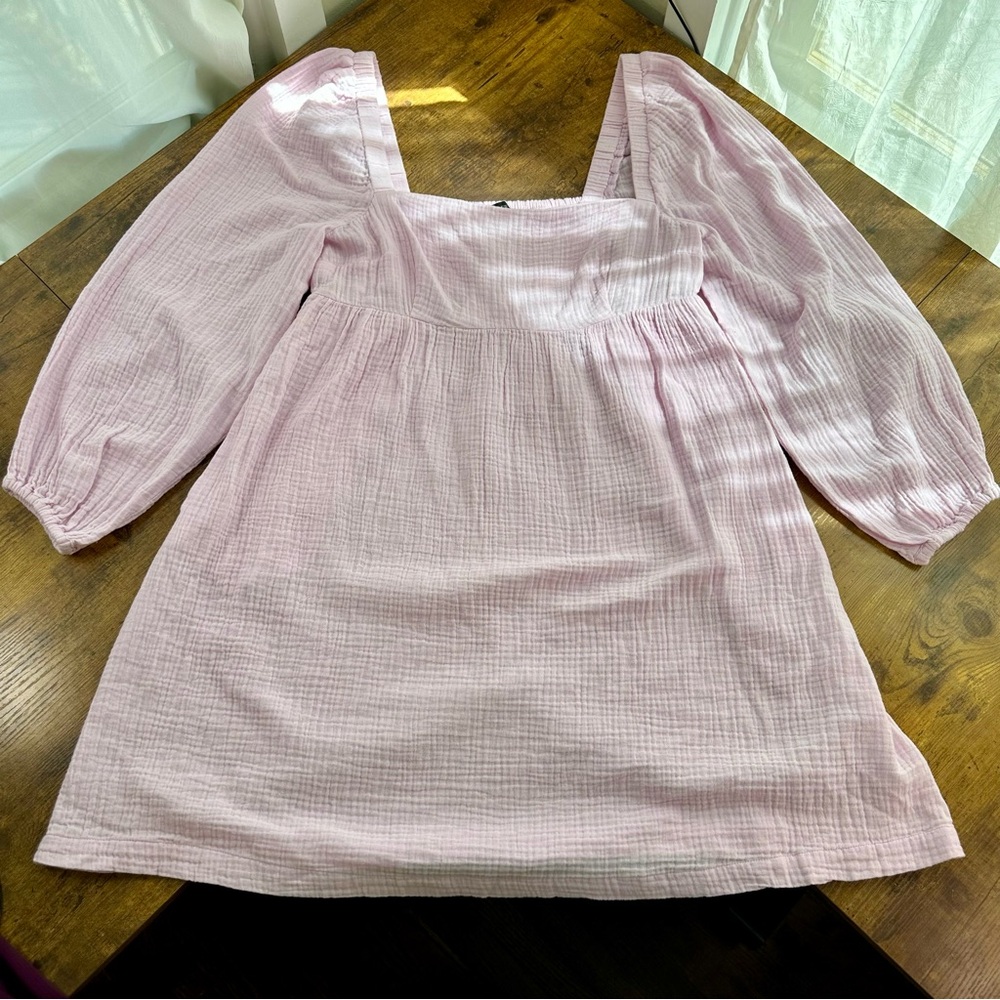 J. Crew Square Neck Soft Gauze Dress, Frosty Lavender,  Medium - Picture 9 of 16